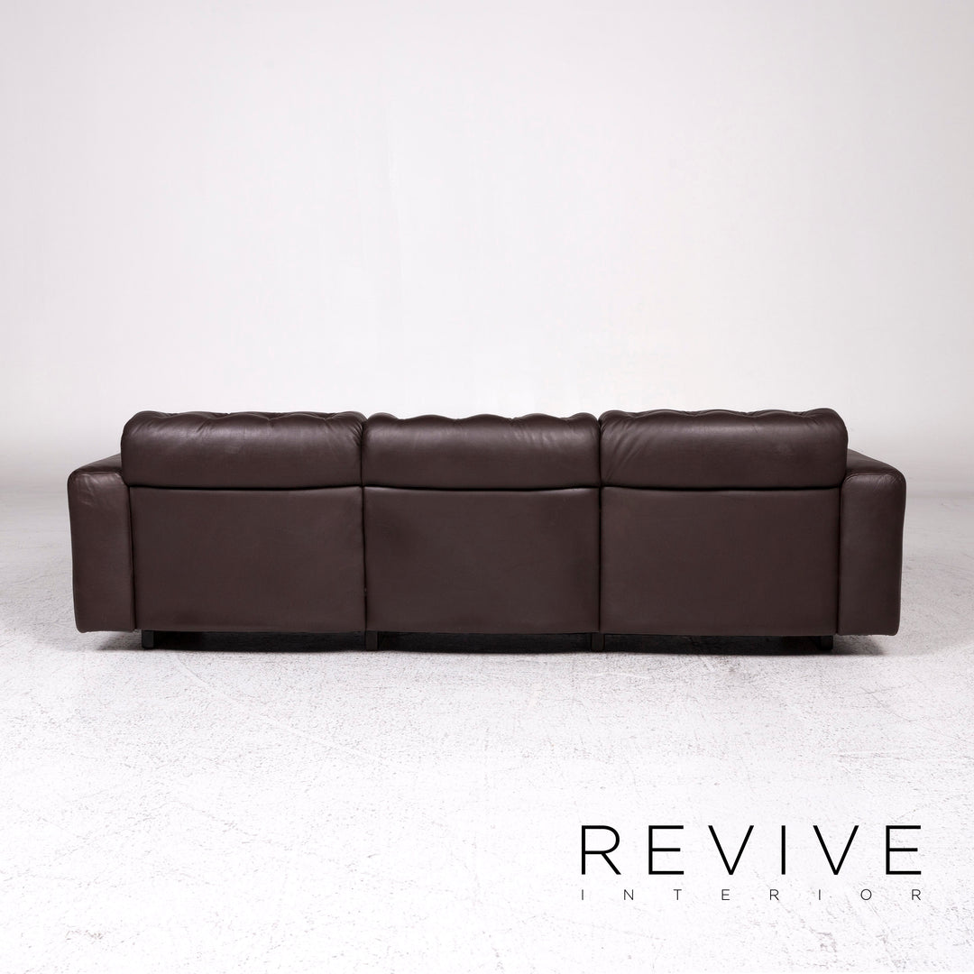 de Sede leather sofa brown three-seater couch #9830