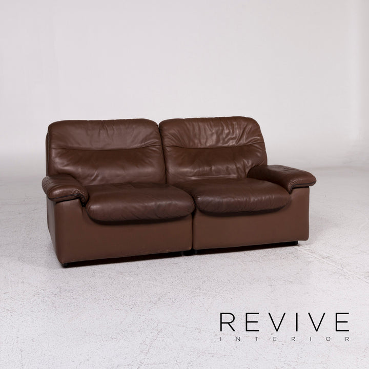 de Sede Leder Sofa Braun Zweisitzer Couch #9814