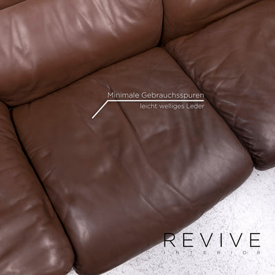 de Sede Leder Sofa Garnitur Braun 1x Dreisitzer 1x Zweisitzer 1x Sessel #9817