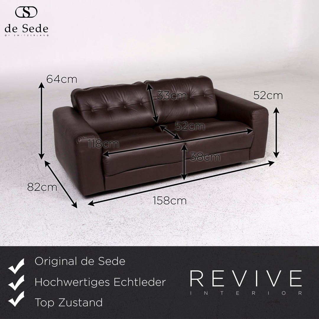 de Sede Leder Sofa Braun Zweisitzer Couch #9829