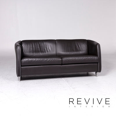 de Sede Leder Sofa Schwarz Zweisitzer Couch #9141