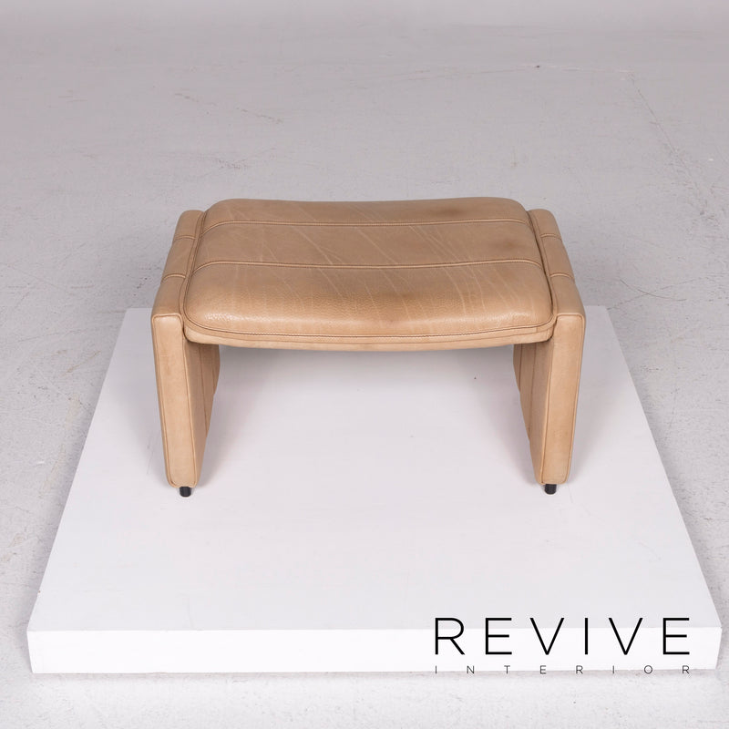 de Sede Leder Hocker Beige Schemel 