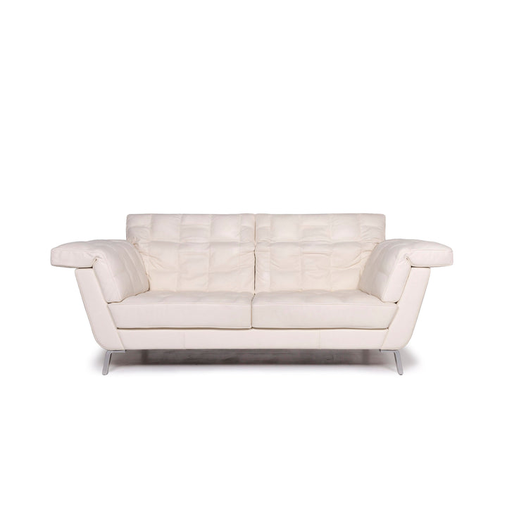 de Sede Leder Sofa Creme Weiß Dreisitzer Funktion Couch #11114