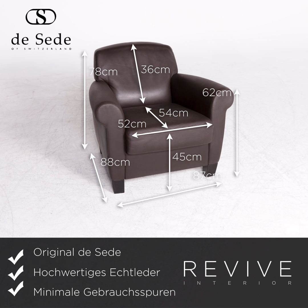 de Sede designer leather armchair set brown genuine leather chair #8829