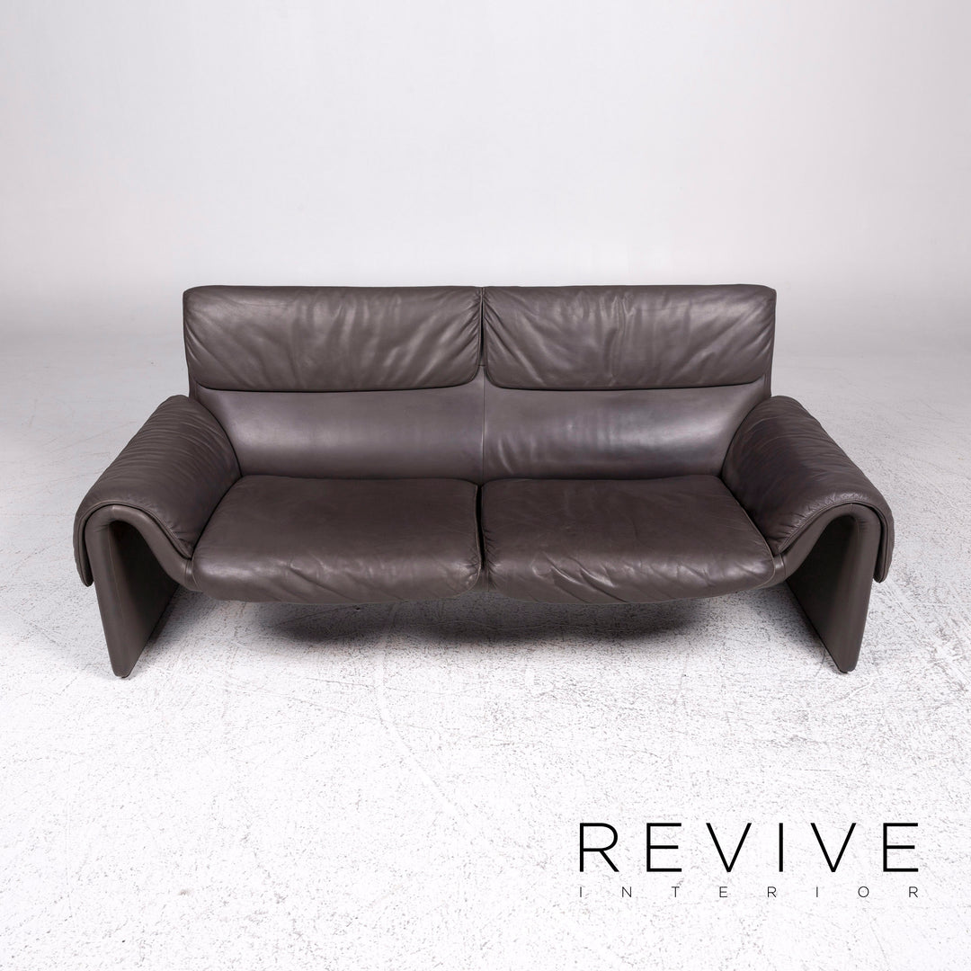 de Sede ds 2011 Designer Leder Sofa Graubraun Zweisitzer Couch #9503