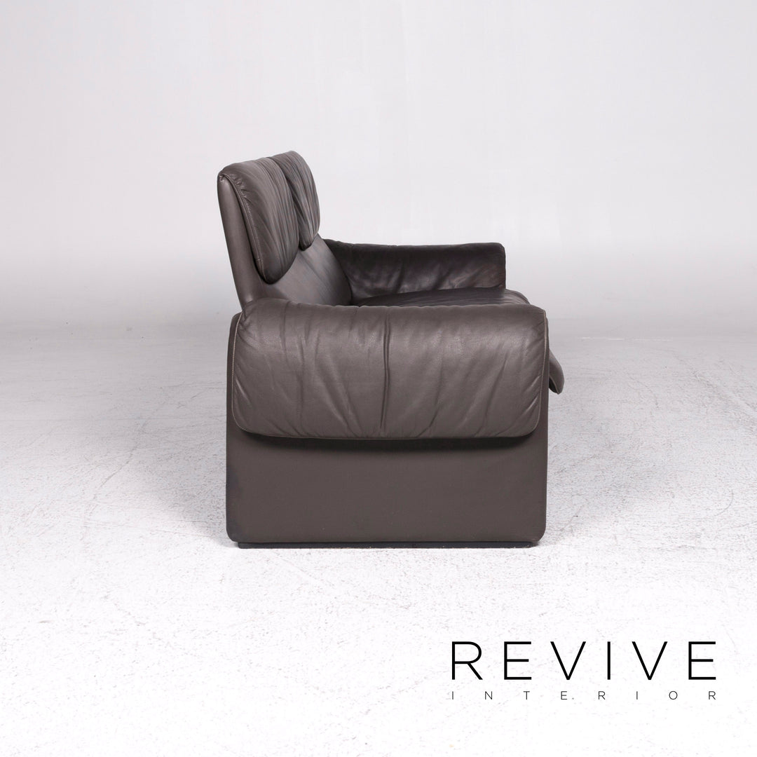 de Sede ds 2011 Designer Leder Sofa Graubraun Zweisitzer Couch #9503