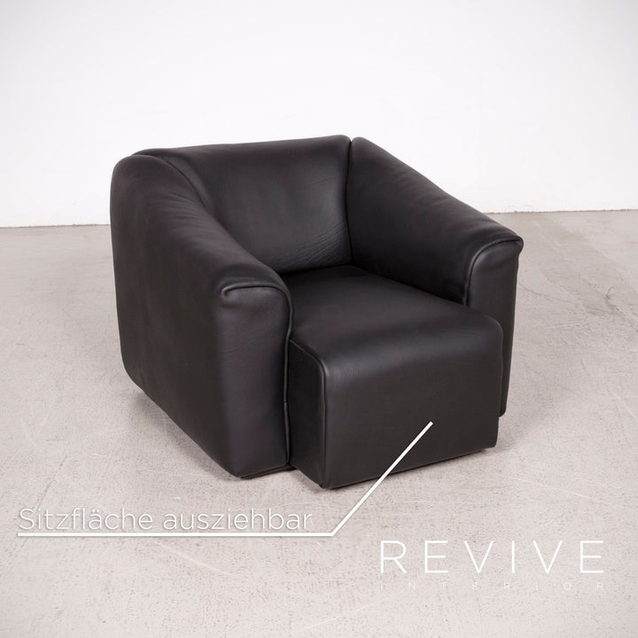de Sede ds 47 Leder Sessel Schwarz Echtleder #8258
