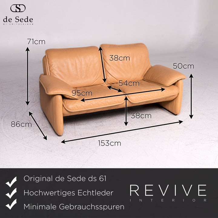 de Sede ds 61 Designer Leder Sofa Garnitur Dreisitzer Zweisitzer Sessel #9392