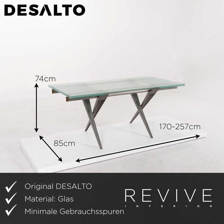 DESALTO glass dining table function table extendable #12392