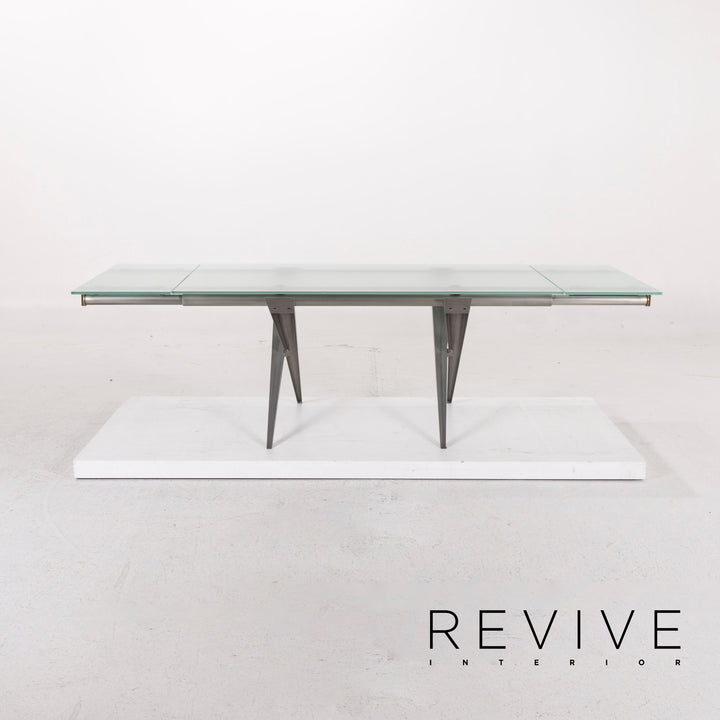 DESALTO glass dining table function table extendable #12392