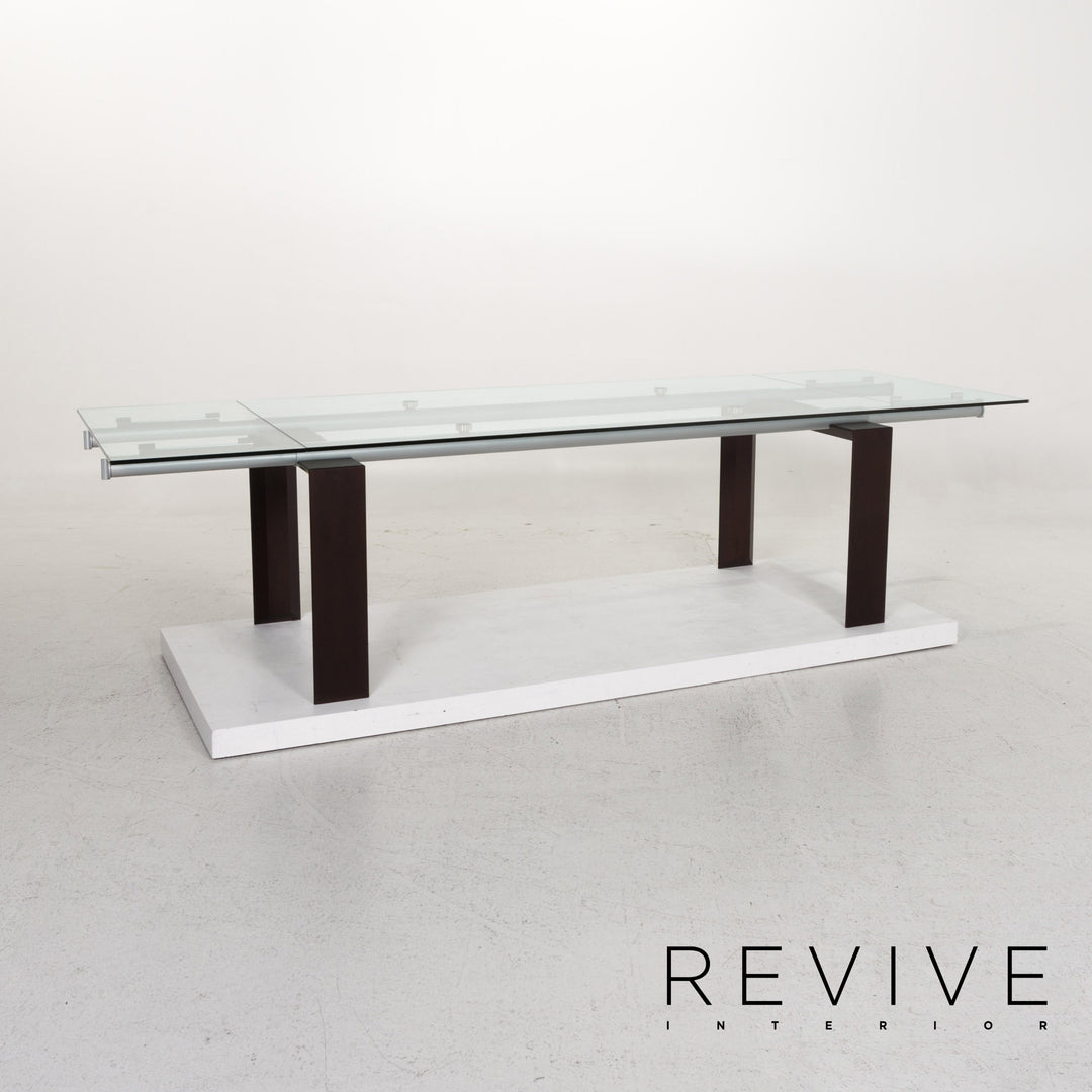 DESALTO Stilt Glass Wood Extendable Dining Table #13182