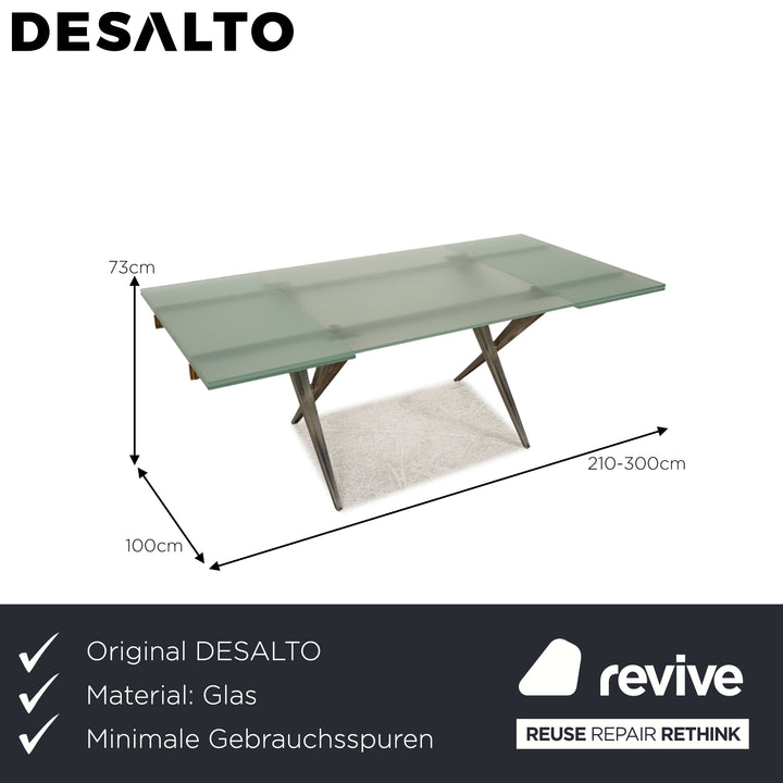 Desalto Tender Glass Dining Table Silver Table Extendable Function