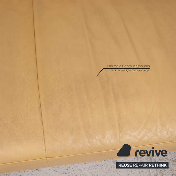 Designo Flyer Leder Sofa Creme Zweisitzer Couch Funktion Relaxfunktion