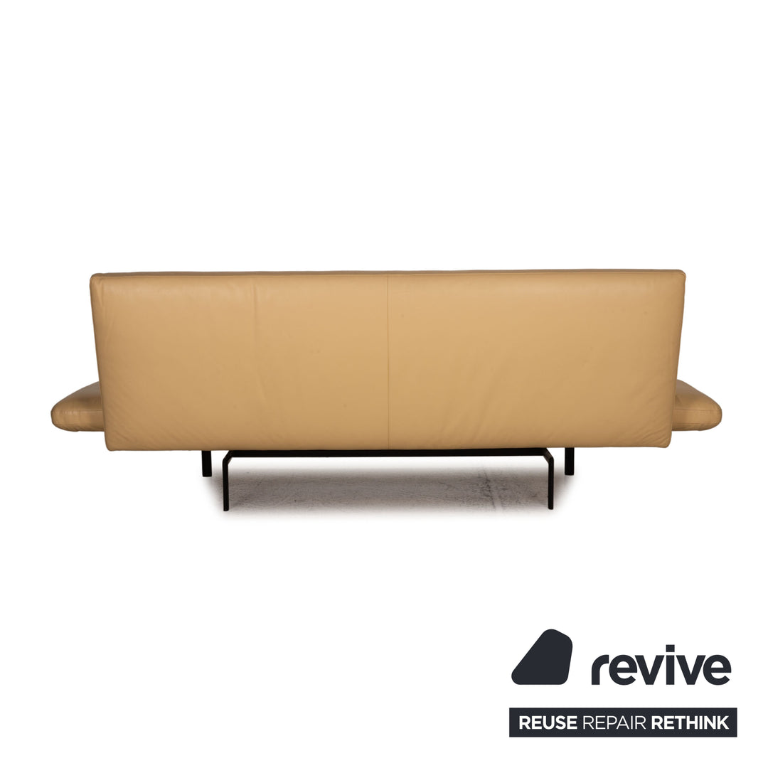 Designo Flyer Leder Sofa Creme Zweisitzer Couch Funktion Relaxfunktion