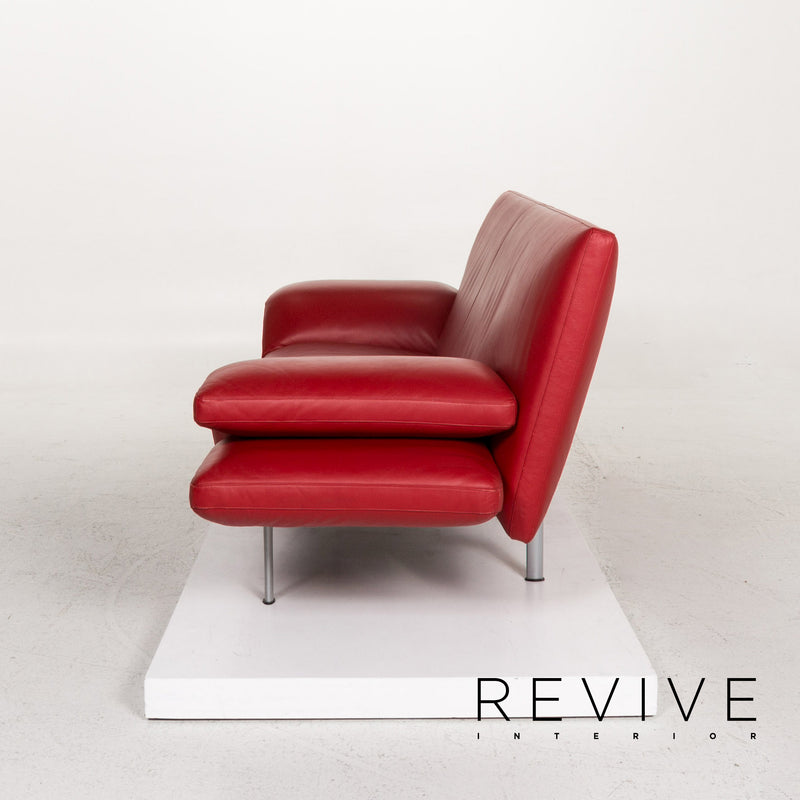 Designo Flyer Leder Sofa Rot Zweisitzer Funktion Relaxfunktion Couch 