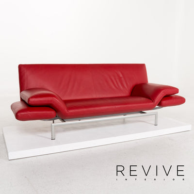 Designo Flyer Leder Sofa Rot Zweisitzer Funktion Relaxfunktion Couch #13207