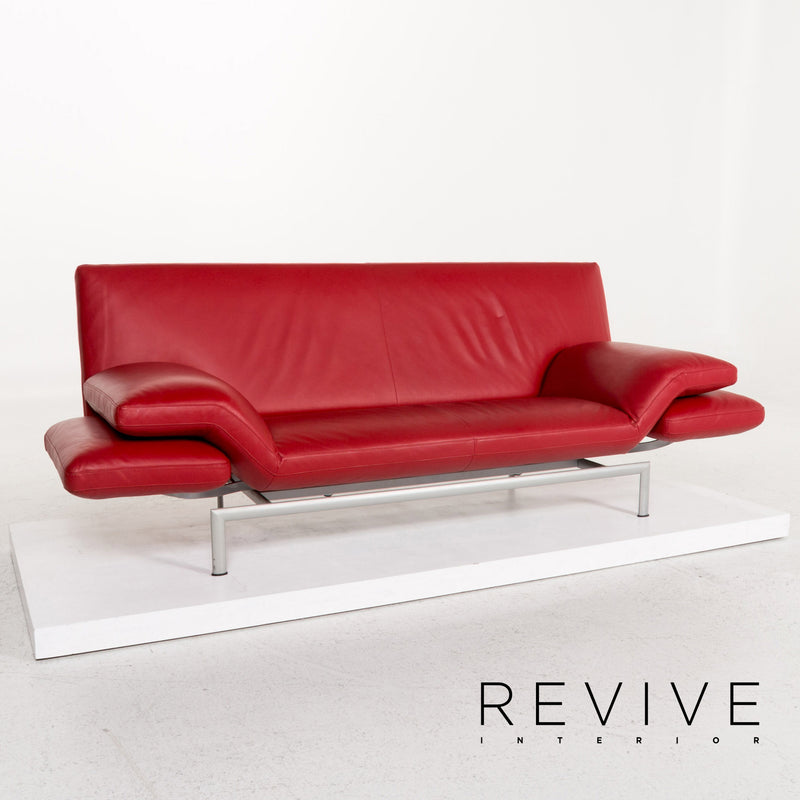 Designo Flyer Leder Sofa Rot Zweisitzer Funktion Relaxfunktion Couch 