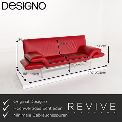 Designo Flyer Leder Sofa Rot Zweisitzer Funktion Relaxfunktion Couch #13207