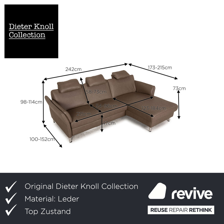 Dieter Knoll Collection Latina L Leder Sofa Beige Ecksofa Couch elektr. Funktion