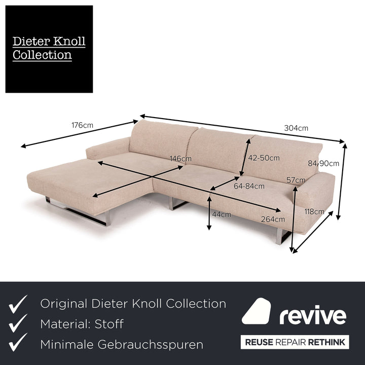 Dieter Knoll Collection Lesina Stoff Sofa Creme Ecksofa elektrische Funktion