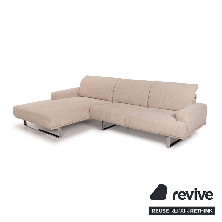 Dieter Knoll Collection Lesina Stoff Sofa Creme Ecksofa elektrische Funktion