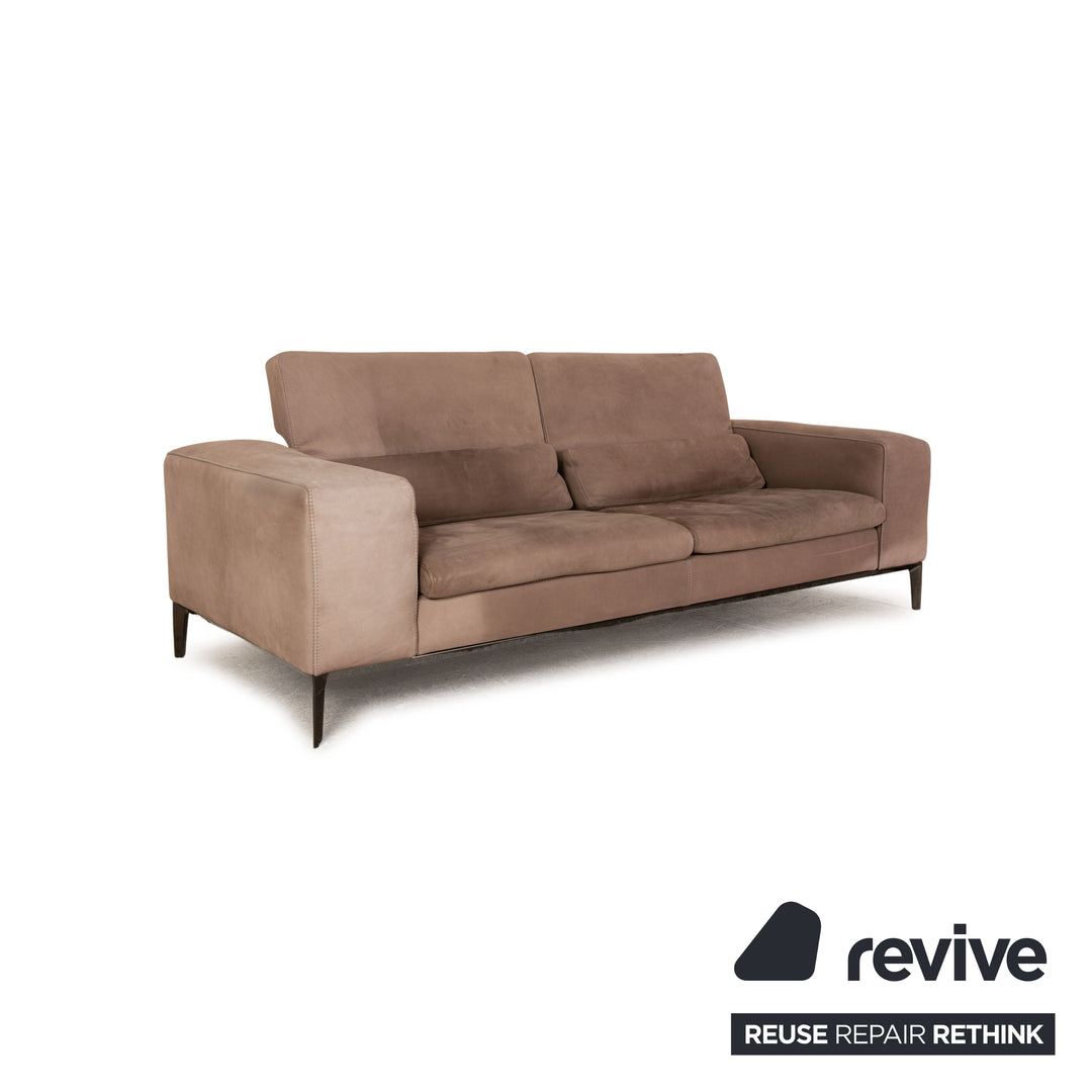 Divani Rigoletto leather sofa set beige three-seater four-seater couch