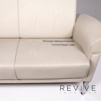 Doimo Leder Sofa Grau Zweisitzer Couch #11443