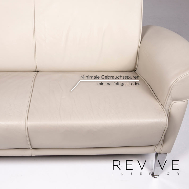 Doimo Leder Sofa Grau Zweisitzer Couch 