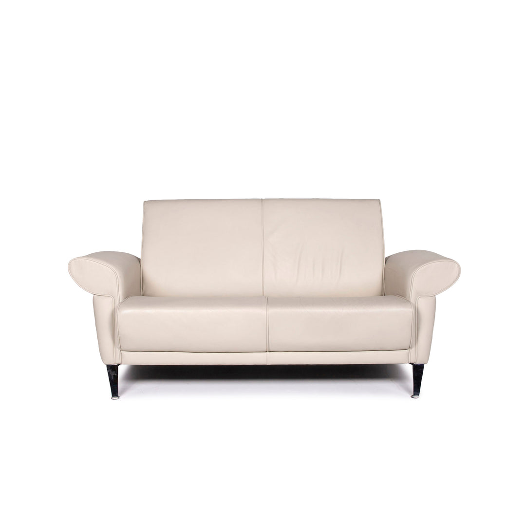 Doimo Leder Sofa Grau Zweisitzer Couch #11443