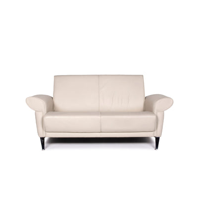 Doimo Leder Sofa Grau Zweisitzer Couch #11443