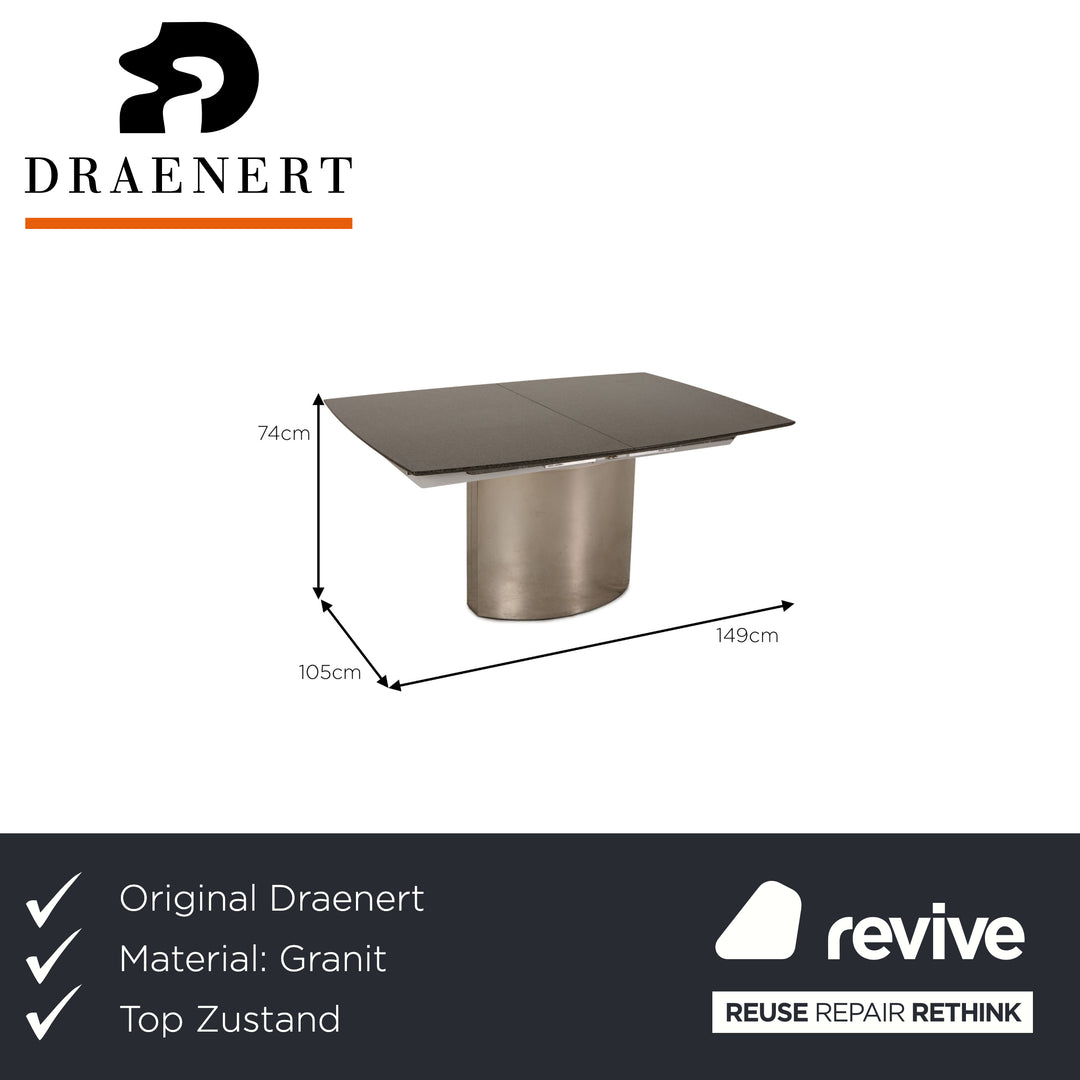 Draenert Adler 2 Nr. 1224 Granit Metall Tisch Anthrazit Esstisch