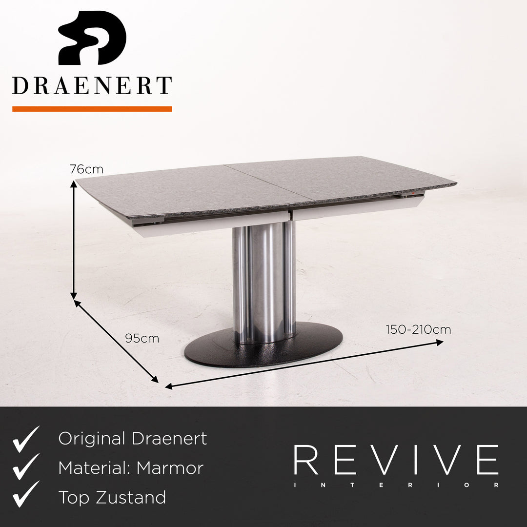 Draenert Adler 2 Nr. 1224 Stein Metall Esstisch Anthrazit Ausziehbar Tisch #14812