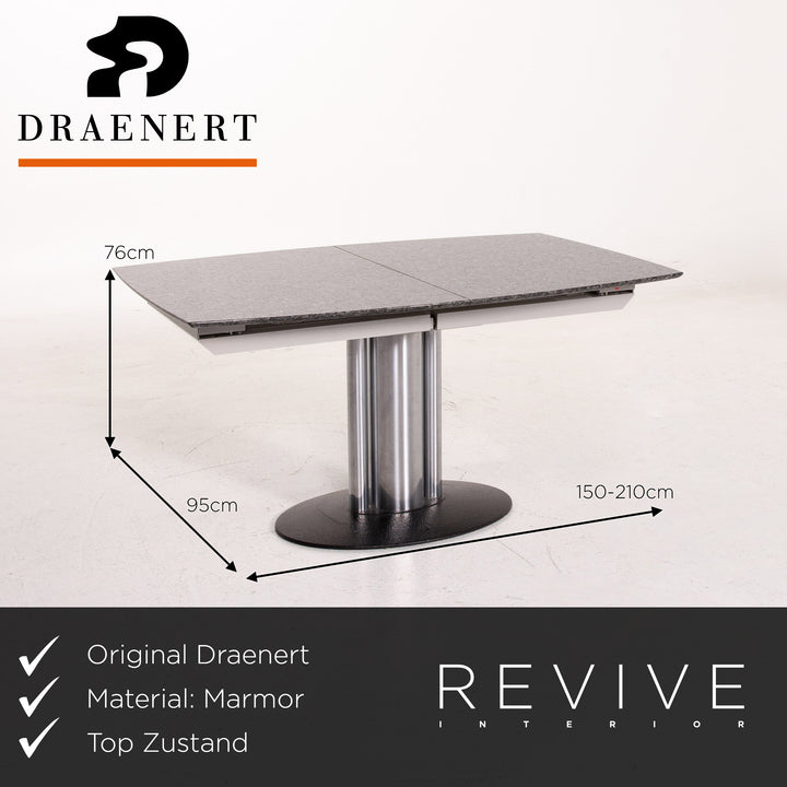 Draenert Adler 2 Nr. 1224 Stein Metall Esstisch Anthrazit Ausziehbar Tisch #14812