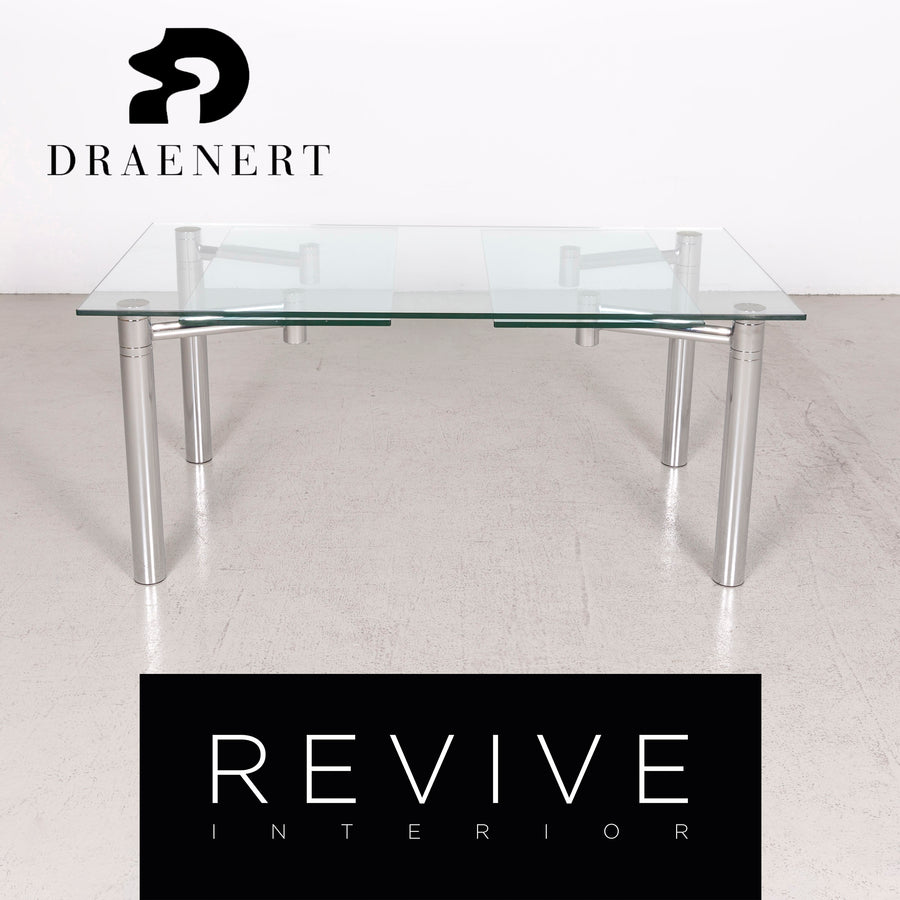Draenert Casanova Designer Dining Table Gray Silver Glass Glass Table #7189