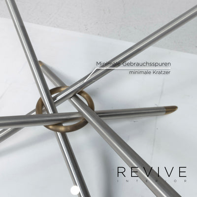 Draenert Glas Couchtisch Aluminium Messing Tisch Quadratisch #12131