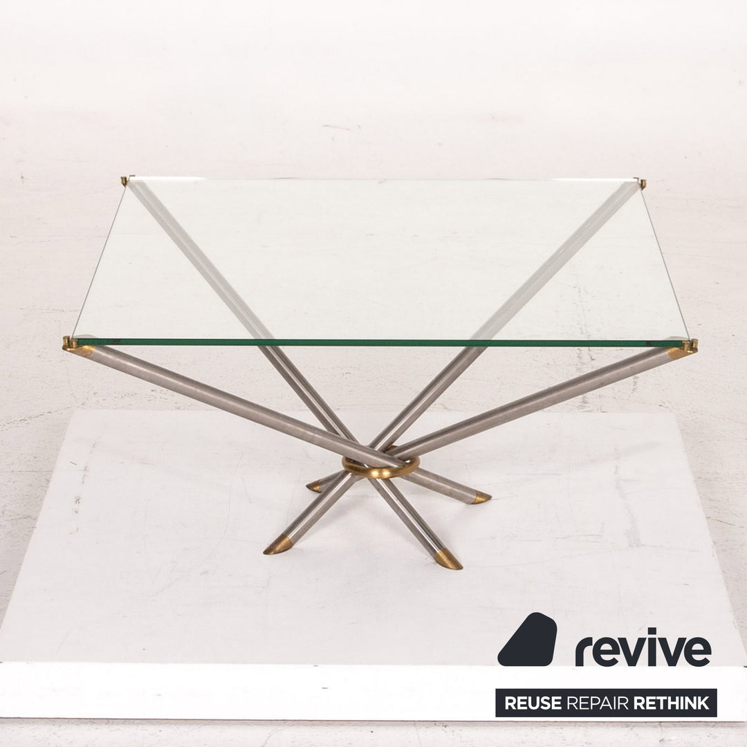 Draenert Glas Couchtisch Metall Messing Tisch Quadratisch #13871