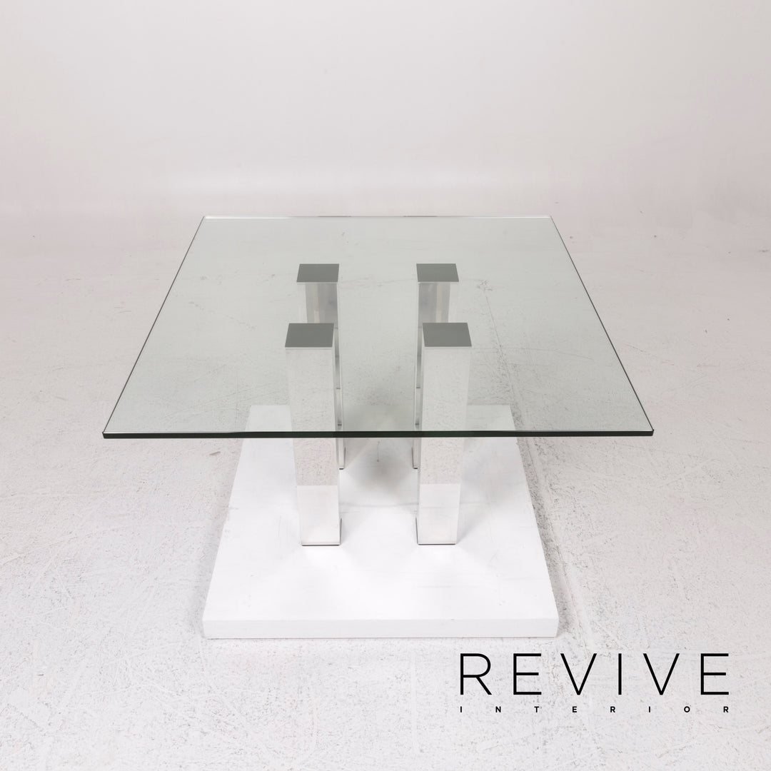 Draenert Glass Dining Table Silver Table #12312