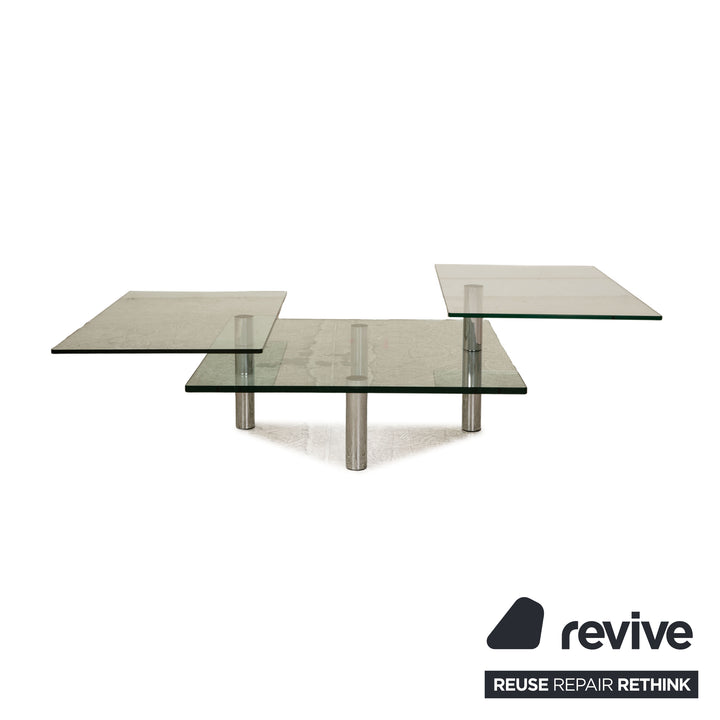 Draenert Imperial glass coffee table silver function 161 x 89 cm