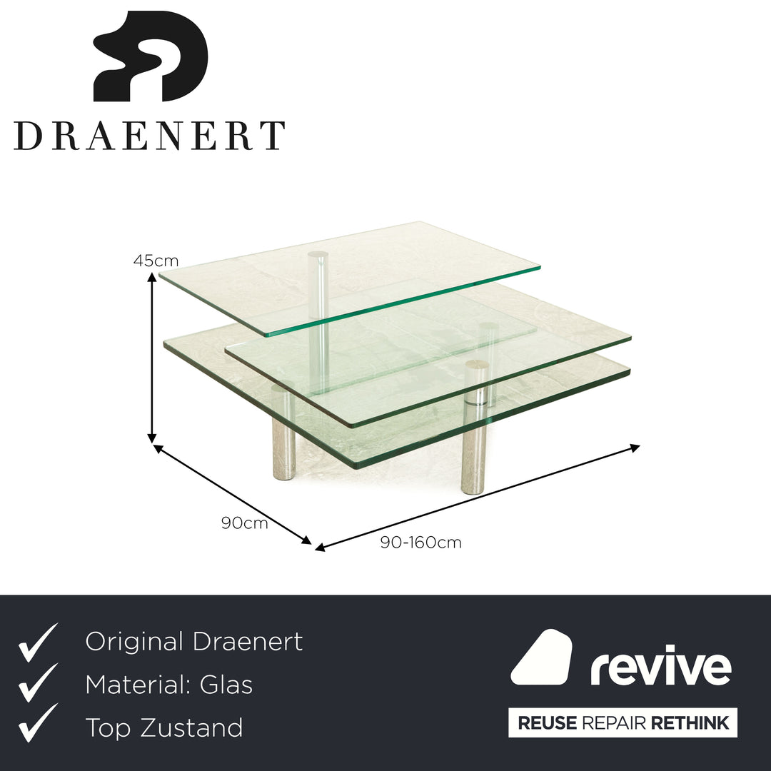 Draenert Imperial glass coffee table silver feature