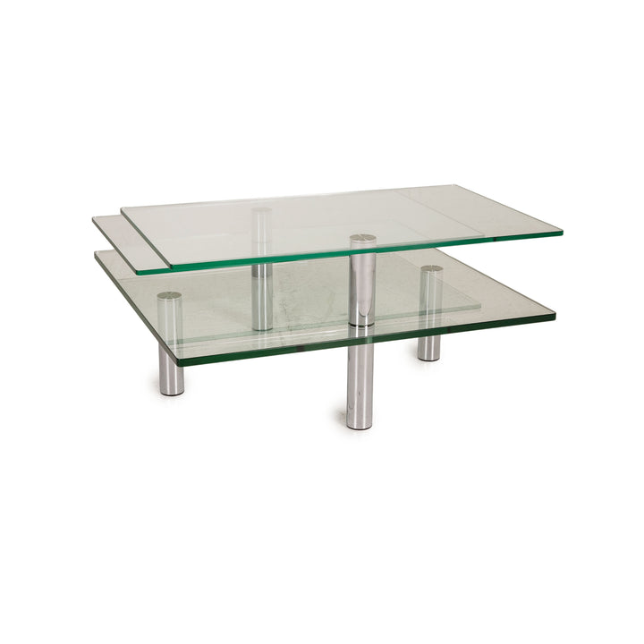 Draenert Imperial glass coffee table silver feature