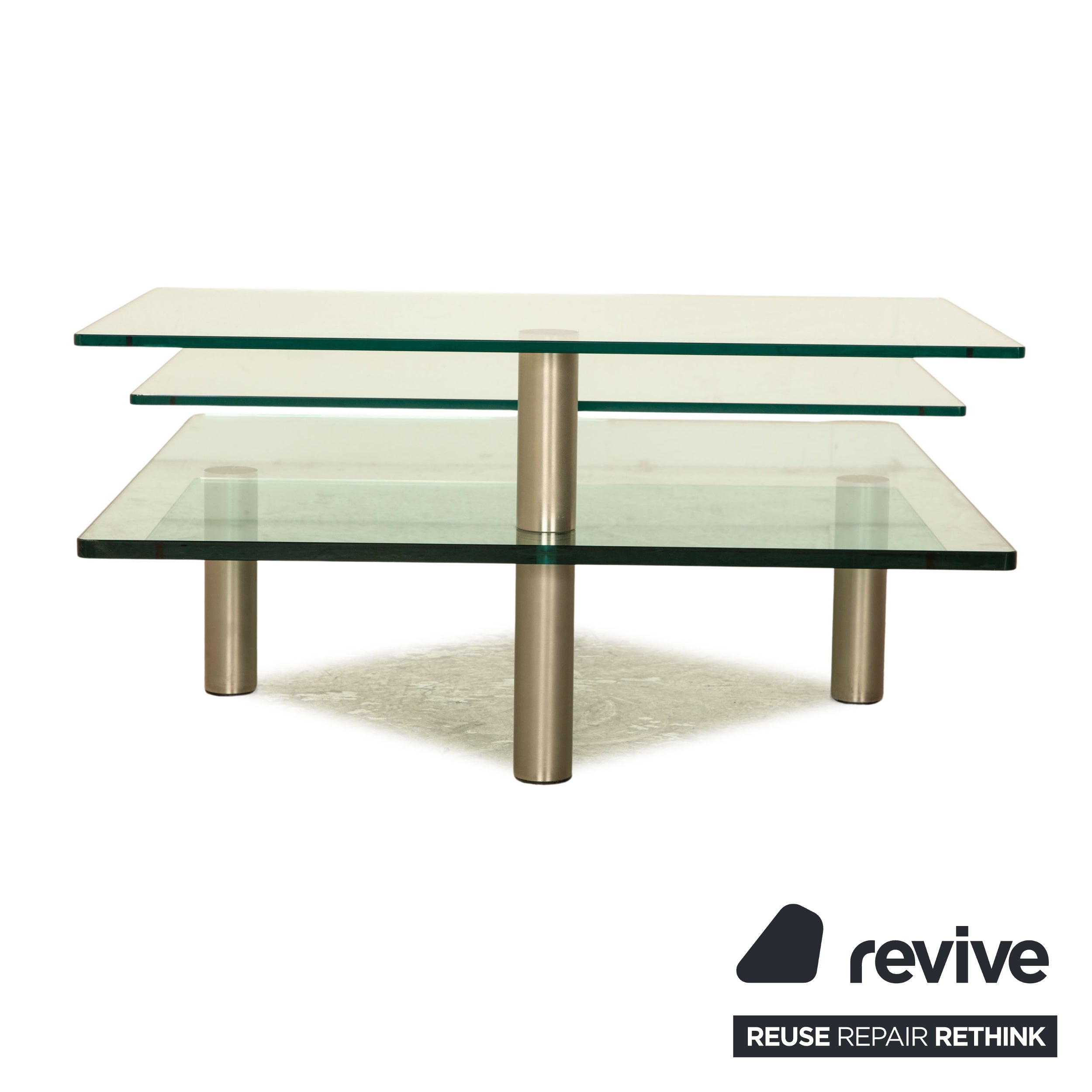 Draenert Imperial Glass Coffee Table Silver Green manual function