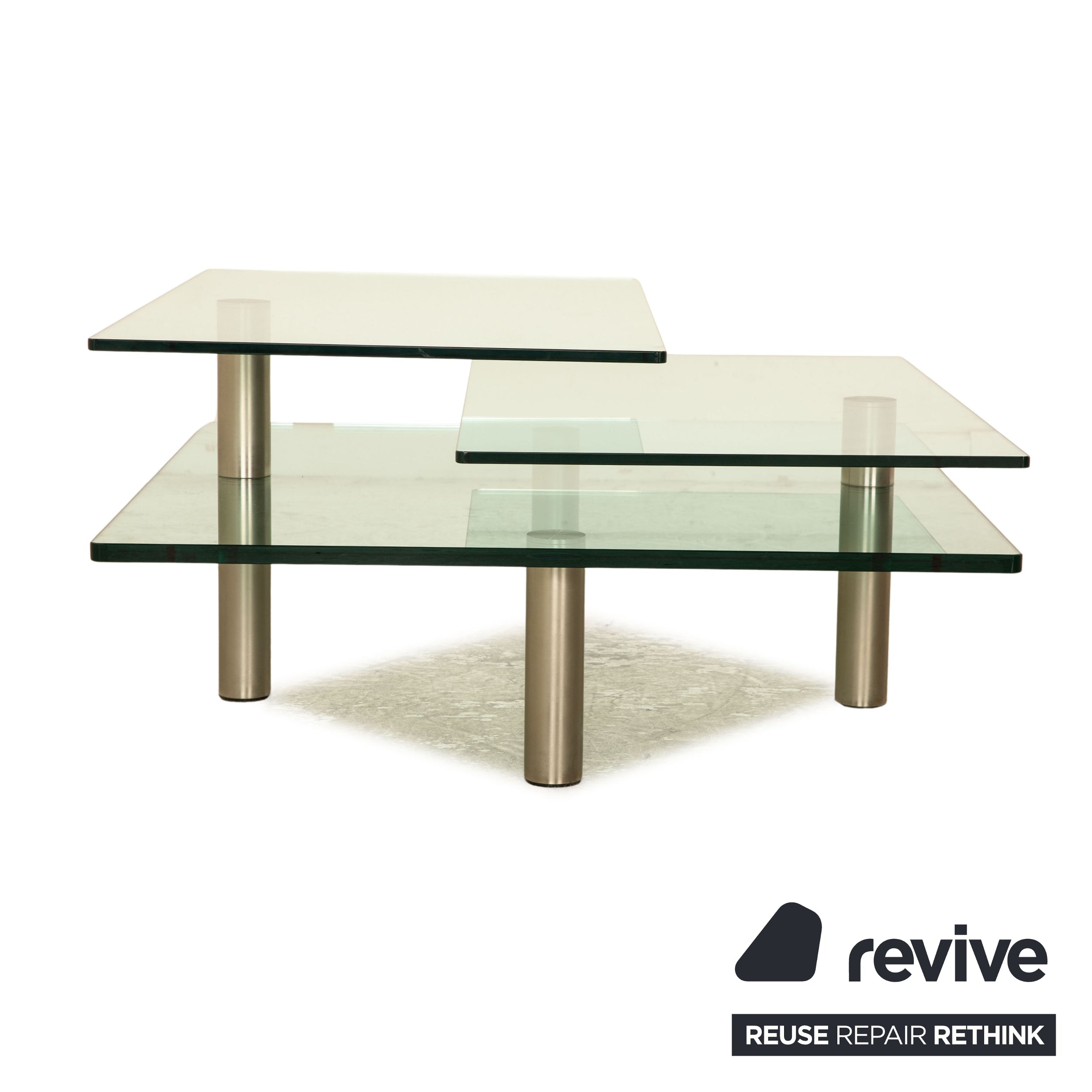 Draenert Imperial Glass Coffee Table Silver Green manual function