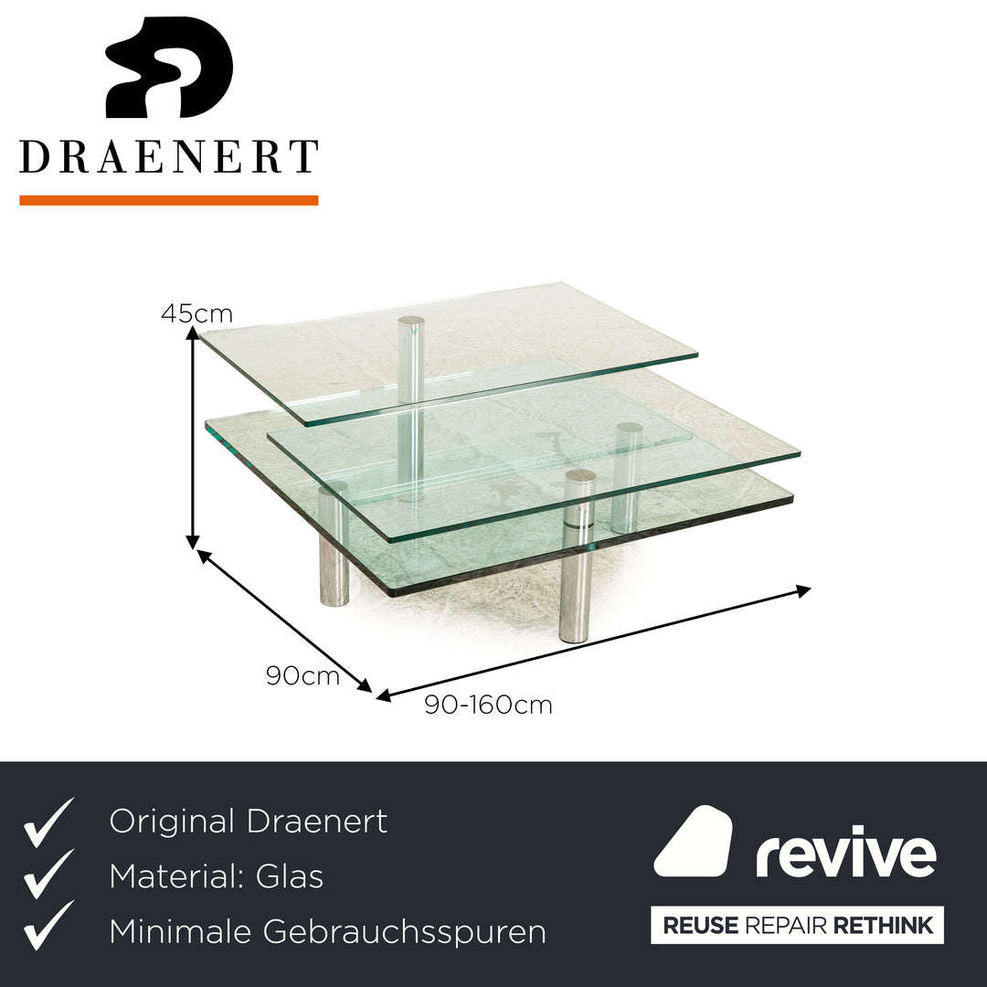 Draenert Imperial glass coffee table silver manual function