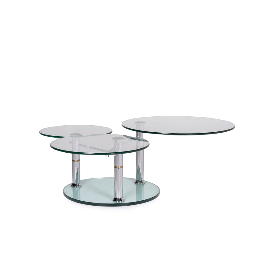 Draenert Intermezzo Couchtisch Glas Silber Funktion Drehfunktion Tisch #10763