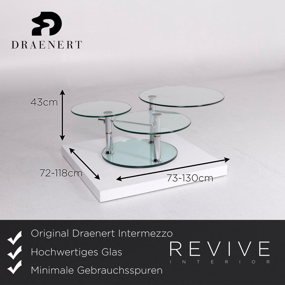 Draenert Intermezzo coffee table glass silver function rotating function table #10763