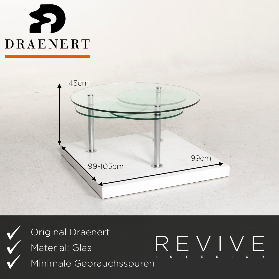 Draenert Intermezzo glass coffee table silver variable function table #12506