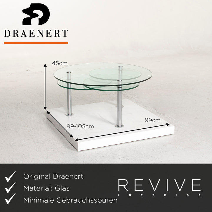 Draenert Intermezzo glass coffee table silver variable function table #12506