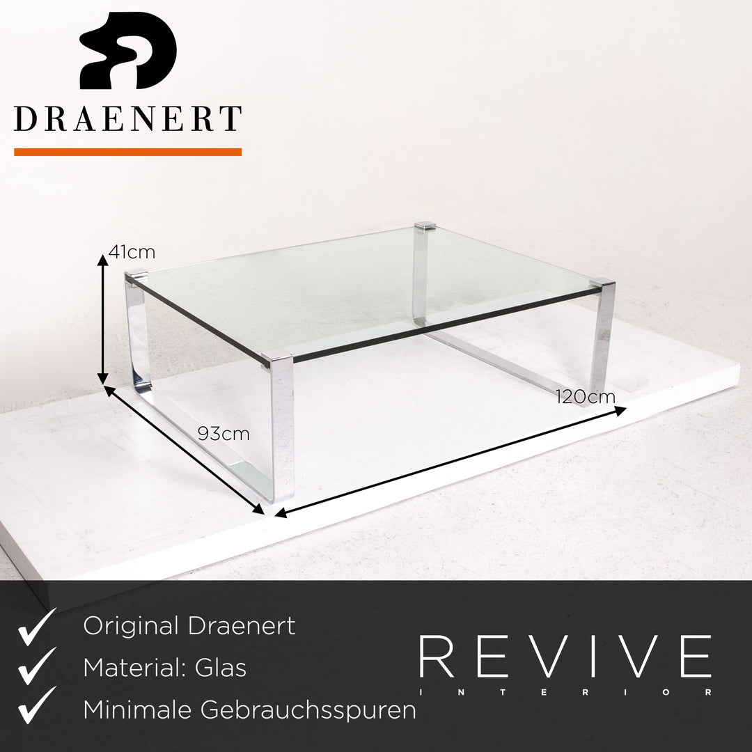 Draenert Klassik 1022 Glas Couchtisch Metall Tisch #13603