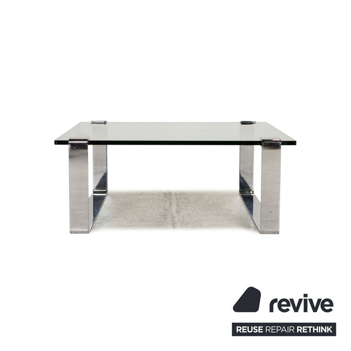 Draenert Klassik 1022 Glas Tisch Garnitur Silber 2xCouchtisch