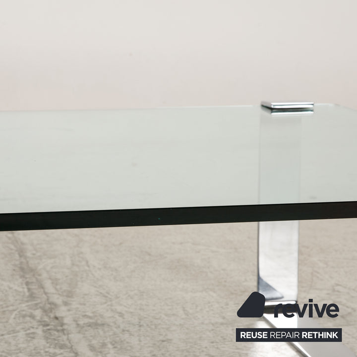 Draenert Klassik 1022 Glas Tisch Garnitur Silber 2xCouchtisch